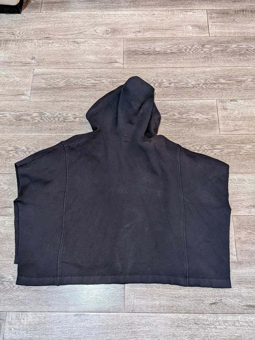 Zara Kids Hooded Knit Poncho Sweater Black 11-12